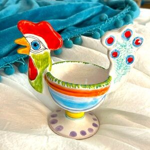 Vintage Italy Signed Original Desimone Rooster Pottery Planter